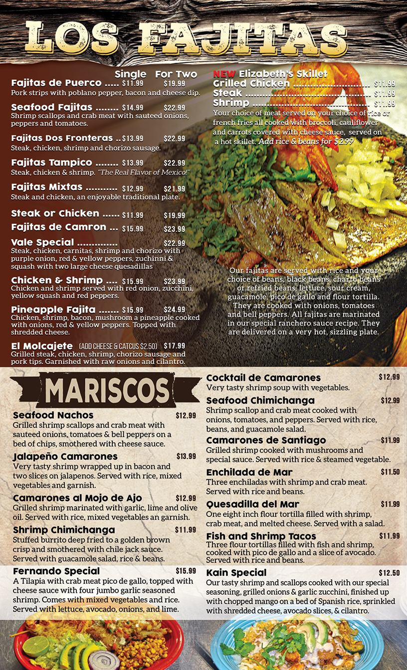 Dos Fronteras Menu Page 5