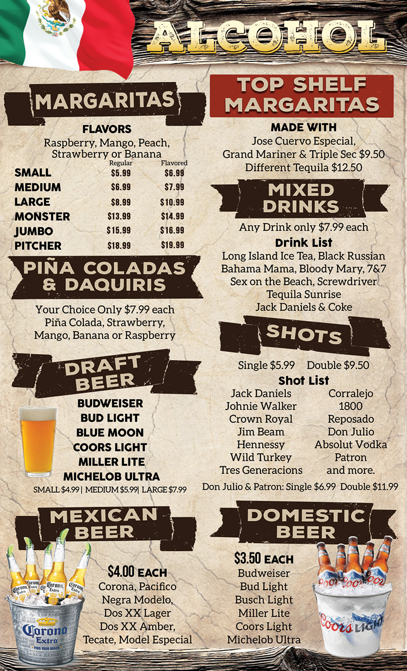 Dos Fronteras Menu Page 7